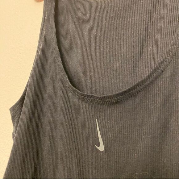 Nik Yoga ribbed Tank Top Dri-Fit Training DD1941 lightweight black womans S - Picture 3 of 6